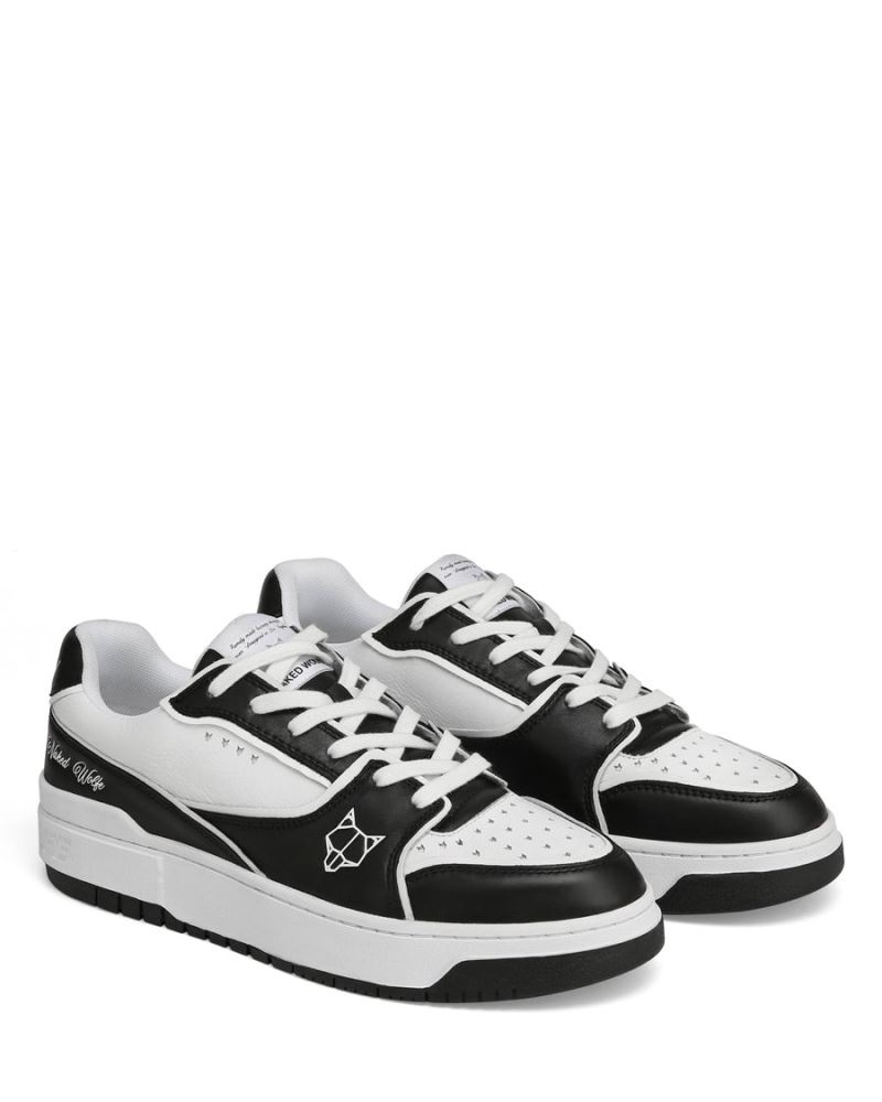 Black / White Naked Wolfe NW-01 Leather Men's Sneakers | DUBLIN 9258467FJ