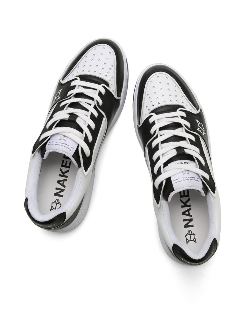 Black / White Naked Wolfe NW-01 Leather Men's Sneakers | DUBLIN 9258467FJ