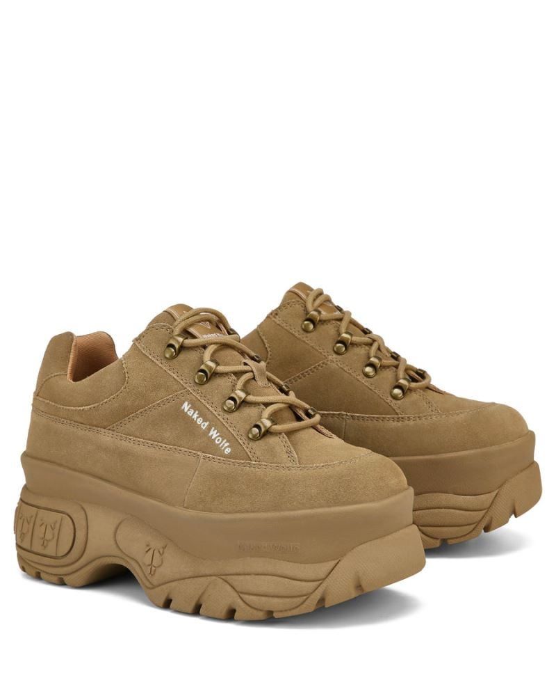 Brown Naked Wolfe Sporty Suede Women's Sneakers | IRELAND 1497860DM