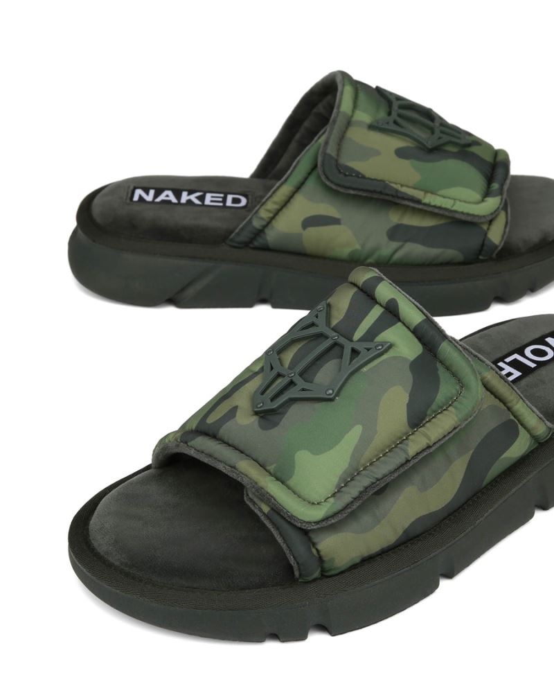 Camo Naked Wolfe Alaska Men's Slides | IRELAND 0738612LZ