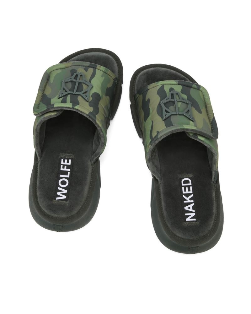 Camo Naked Wolfe Alaska Men's Slides | IRELAND 0738612LZ