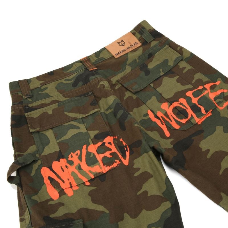 Camo Naked Wolfe Baggy Pocket Cargo Logo Men's Pants | IRELAND 4635217XG