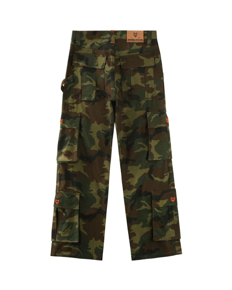 Camo Naked Wolfe Baggy Pocket Cargo Men's Pants | IRELAND 0298431YN