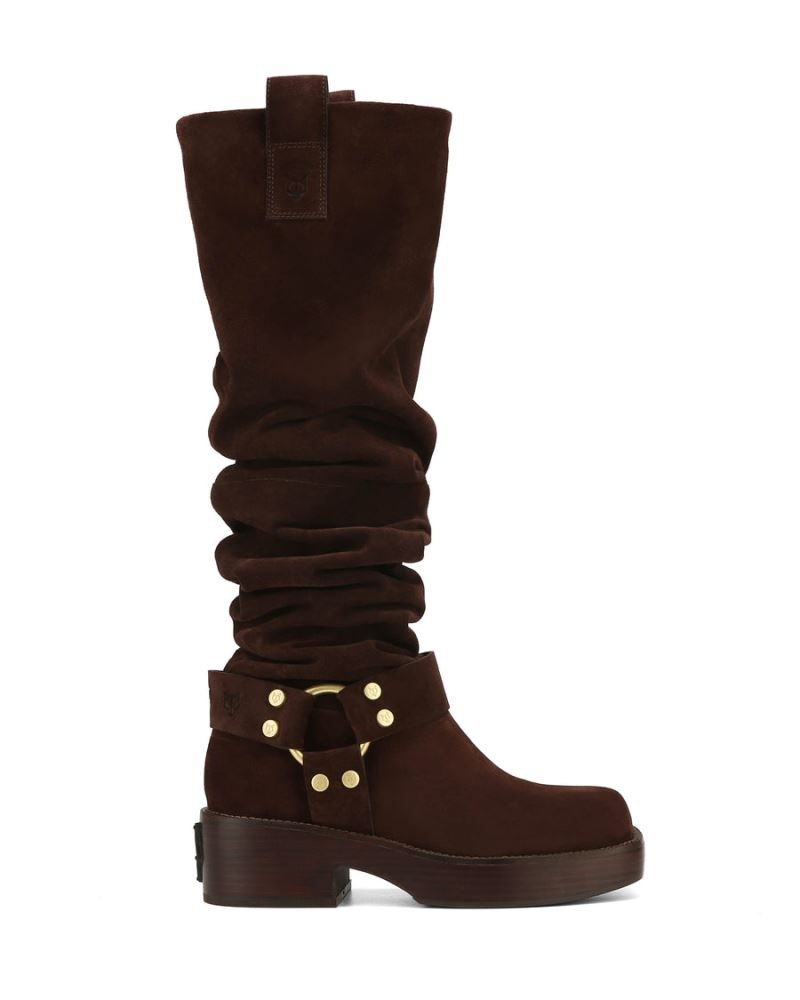 Chocolate Naked Wolfe Crook Suede Women\'s Knee-high Boots | IRELAND 5074962YV