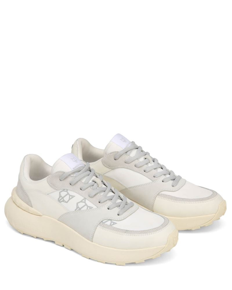 Cream Naked Wolfe Dart Ice Suede Men's Sneakers | IRELAND 6287491XR