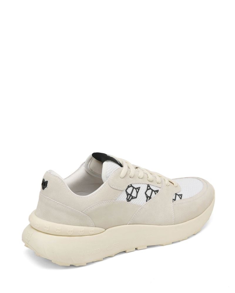 Cream Naked Wolfe Dart Suede Men's Sneakers | DUBLIN 0195278TX