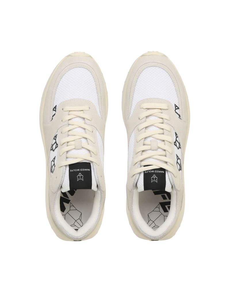 Cream Naked Wolfe Dart Suede Men's Sneakers | DUBLIN 0195278TX