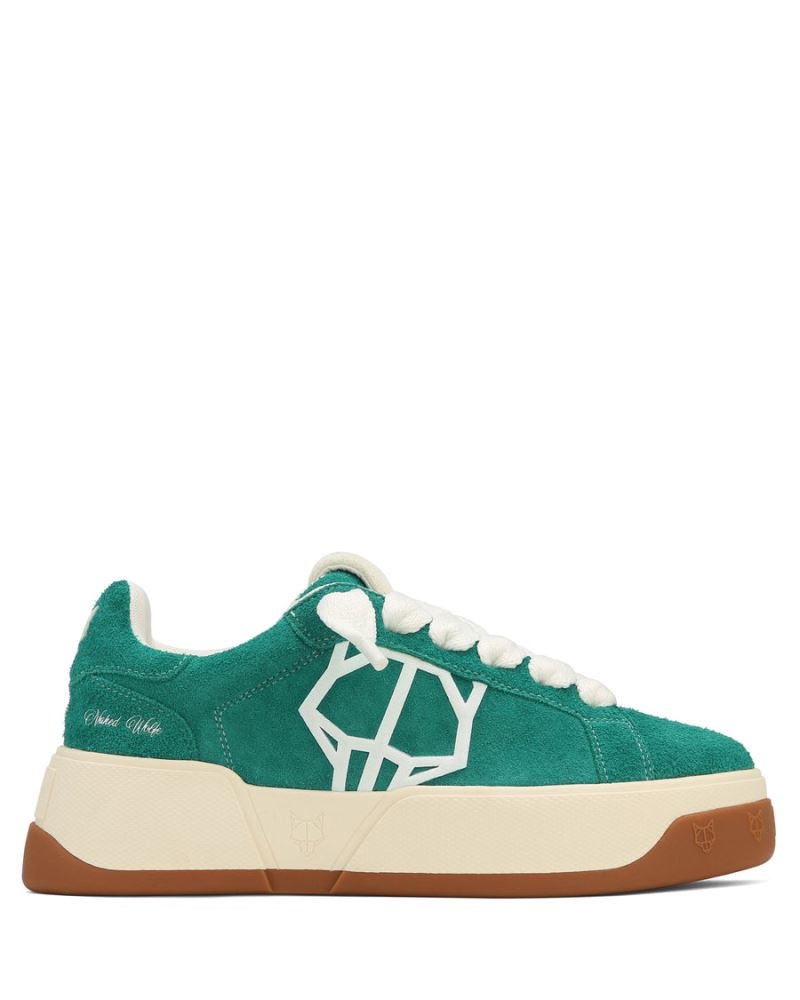 Green Naked Wolfe Kray Hairy Cow Suede Forrest Men\'s Sneakers | DUBLIN 6042813GE