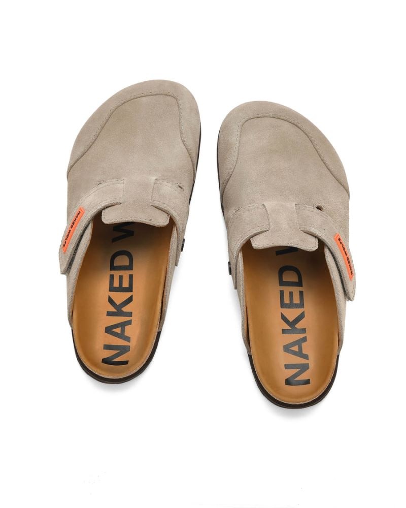 Grey Brown Naked Wolfe Melt Suede Men's Slippers | DUBLIN 8021356GT