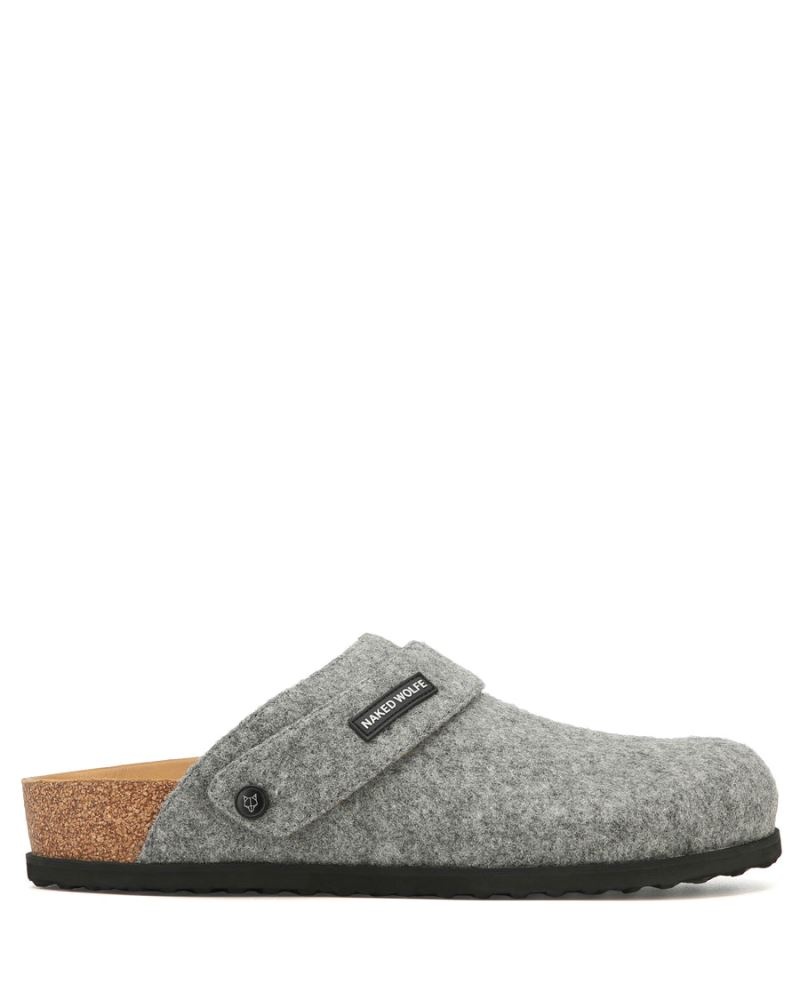 Grey Naked Wolfe Malta Felt Men\'s Slippers | IRELAND 8761539QL