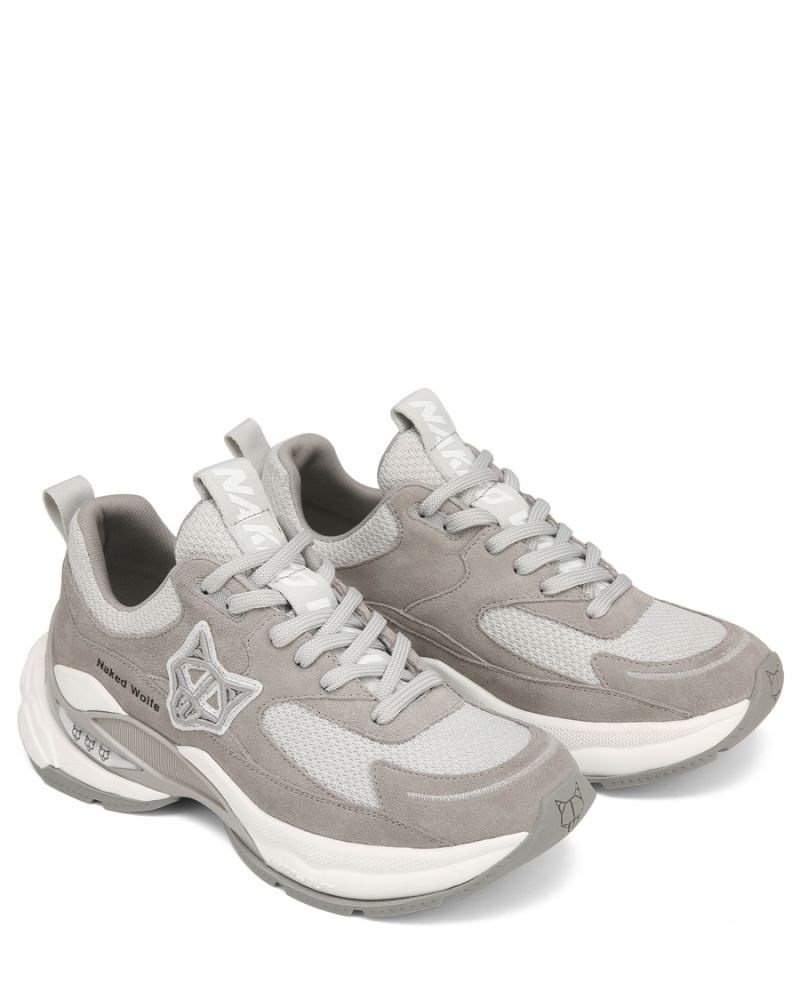 Grey Naked Wolfe Super Suede Women's Sneakers | IRELAND 5013479DR