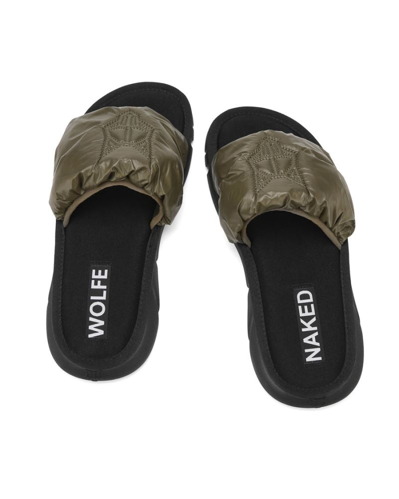 Olive Naked Wolfe Coasting Men's Slides | IRELAND 4971283HY