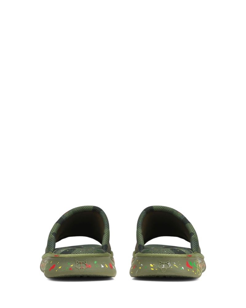 Olive Naked Wolfe Vegas Army Mesh Men's Slides | DUBLIN 1082634GR