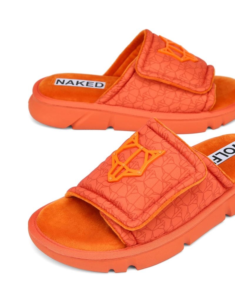 Orange Naked Wolfe Alaska Monogram Men's Slides | DUBLIN 3815064MA