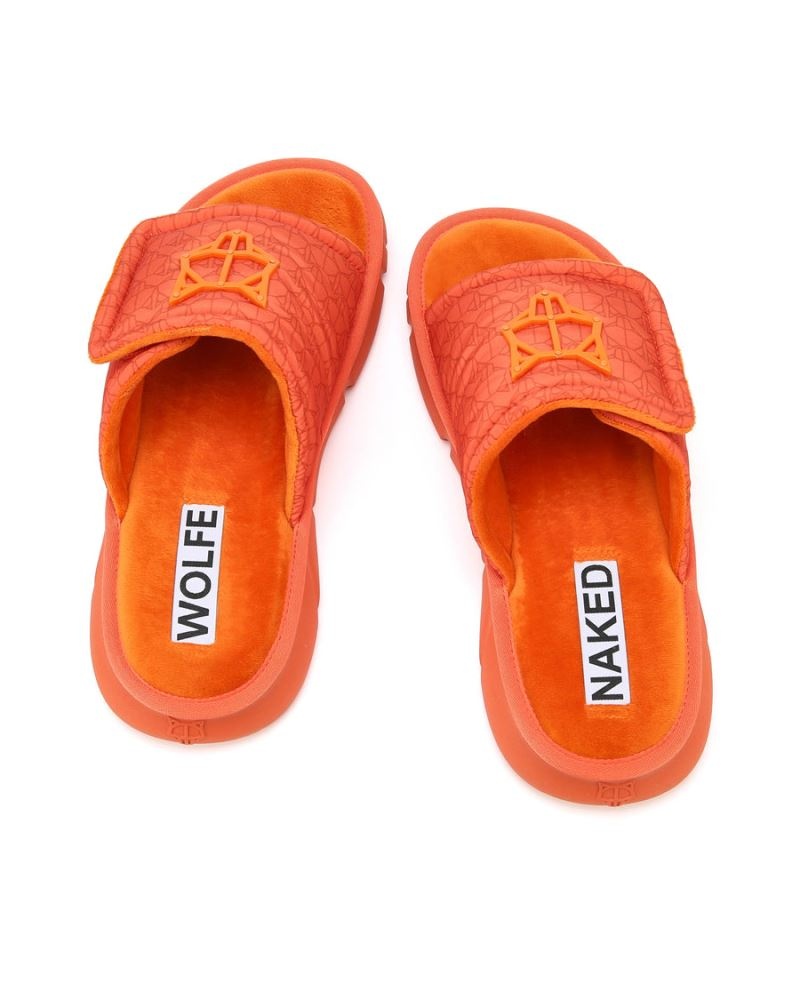 Orange Naked Wolfe Alaska Monogram Men's Slides | DUBLIN 3815064MA