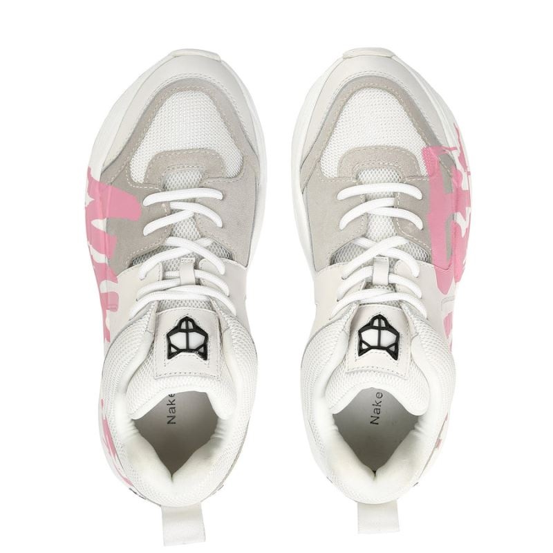 Pink Naked Wolfe Track Logo Women's Sneakers | DUBLIN 5963802YX