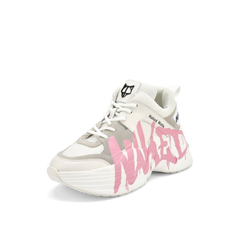 Pink Naked Wolfe Track Logo Women's Sneakers | DUBLIN 5963802YX