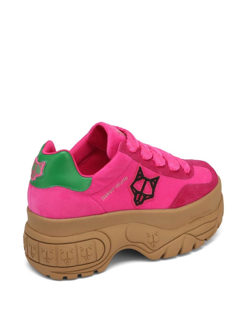 Pink Naked Wolfe Warrior Velvet Women's Sneakers | DUBLIN 8257046DY