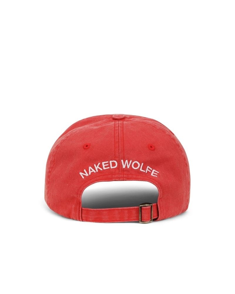 Red Naked Wolfe Baseball Washed Men's Caps | DUBLIN 2053478GN