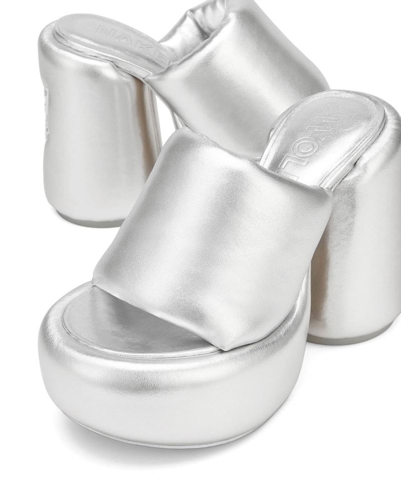 Silver Naked Wolfe Wow Women's Platform Sandals | DUBLIN 5201387PC