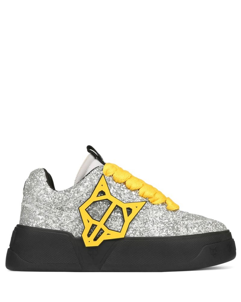 Silver / Black Naked Wolfe Kosa Sparkle Men's Sneakers | DUBLIN 0734528NC