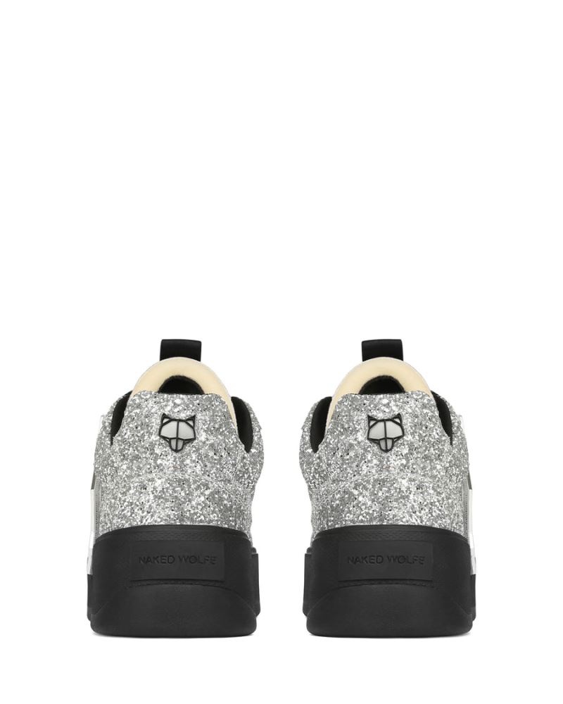 Silver / Black Naked Wolfe Kosa Sparkle Men's Sneakers | DUBLIN 0734528NC