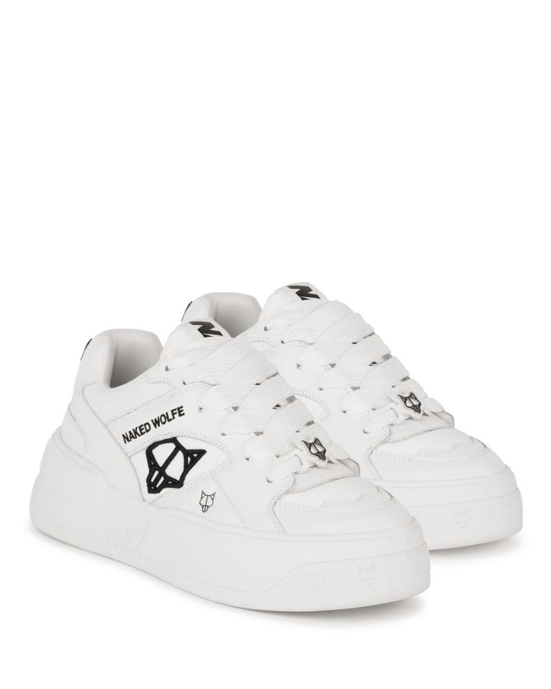 White Naked Wolfe Crash Cow Leather Women's Sneakers | IRELAND 5726498MW