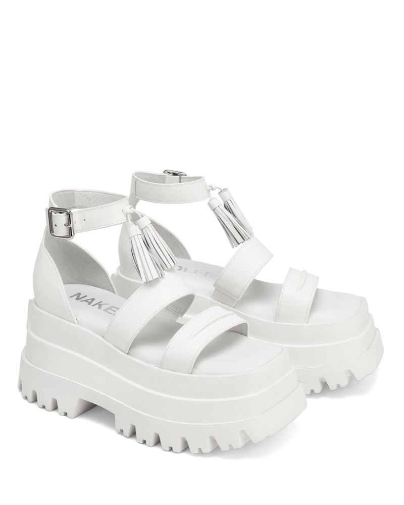 White Naked Wolfe Dare Women's Platform Sandals | IRELAND 9516307VU