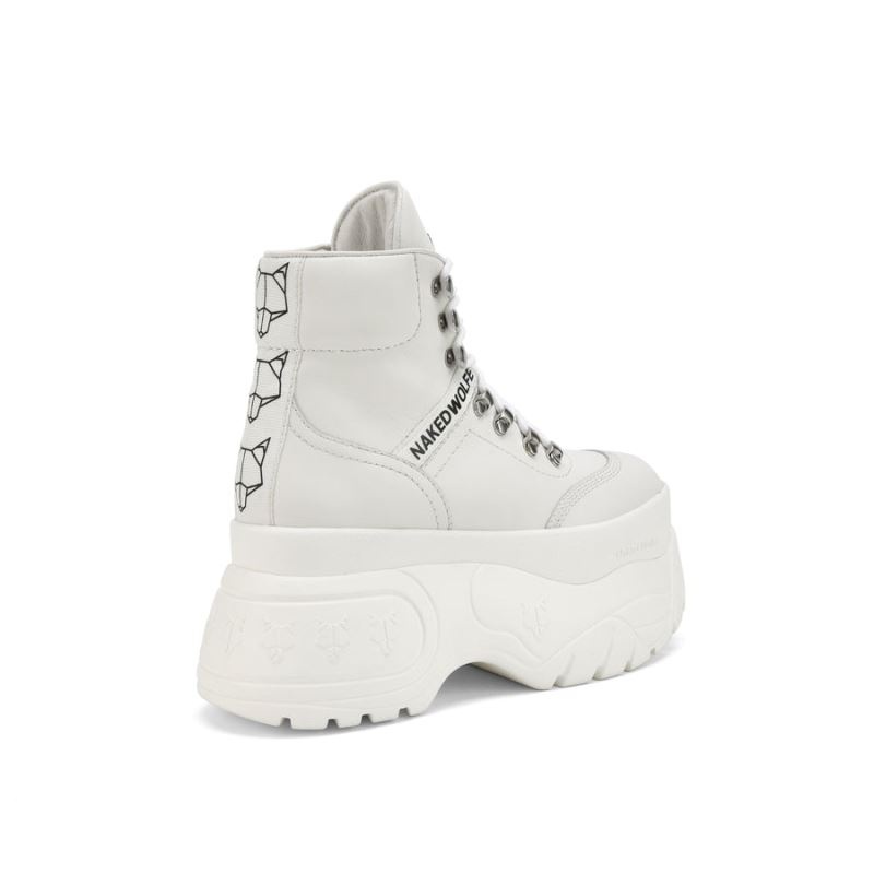 White Naked Wolfe Spike Leather Women's Sneakers | DUBLIN 5129038JV