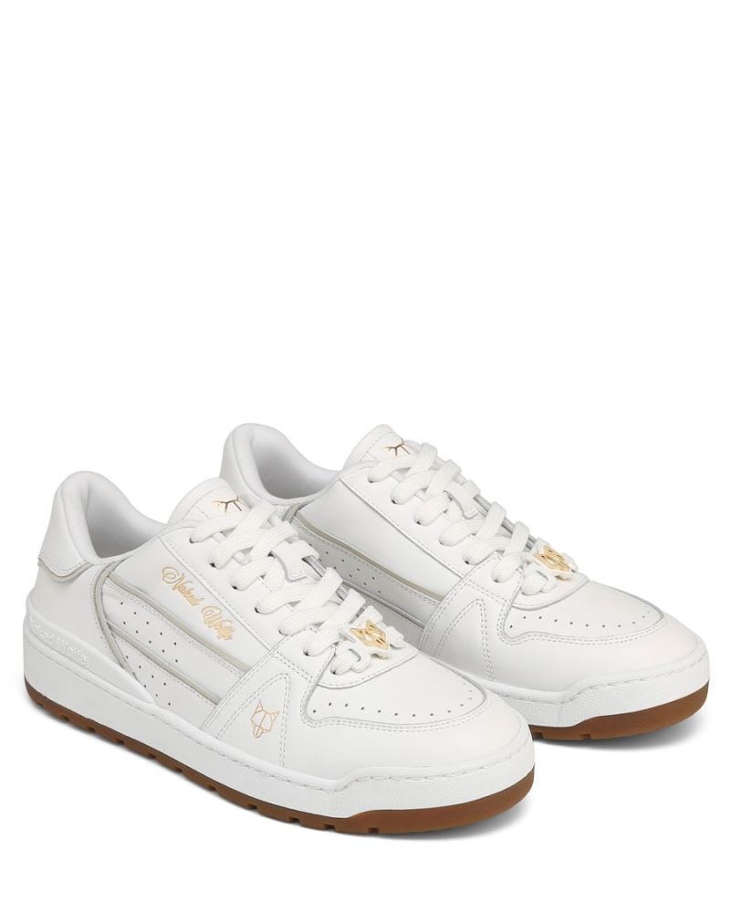 White Naked Wolfe Strand Leather Women's Sneakers | DUBLIN 5961034CN