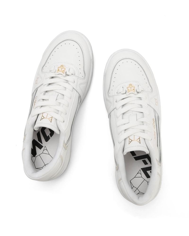 White Naked Wolfe Strand Leather Women's Sneakers | DUBLIN 5961034CN