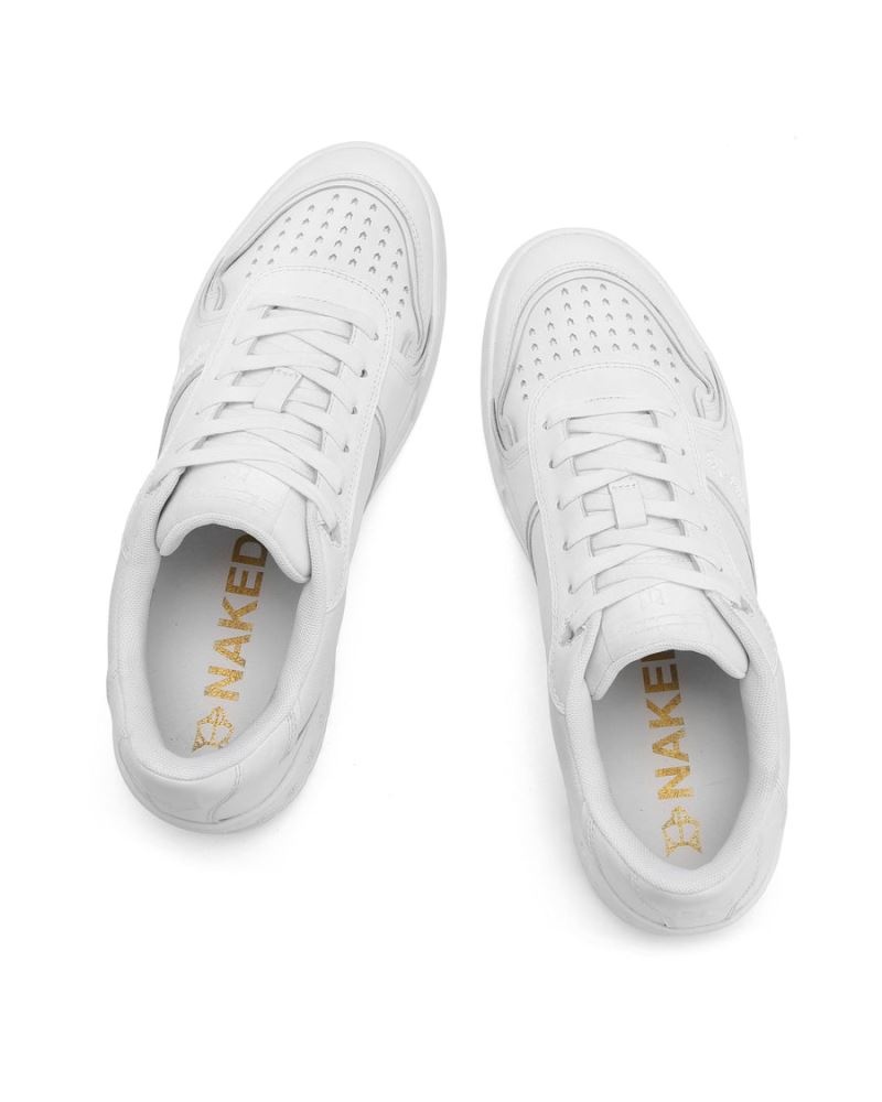 White Naked Wolfe Transmission Leather Men's Sneakers | DUBLIN 8253641EZ