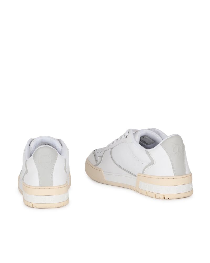 White Naked Wolfe Transmission Leather Men's Sneakers | IRELAND 5084621VF