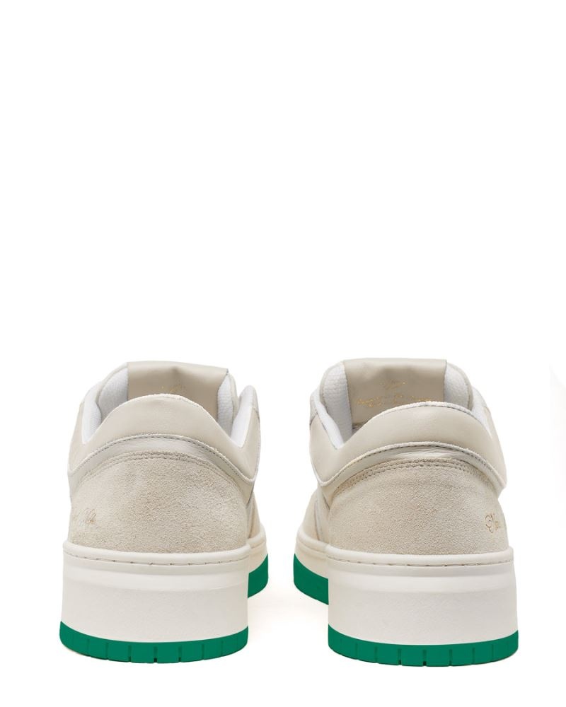 White / Green Naked Wolfe CM-01 Leather Suede Combo Men's Sneakers | IRELAND 4283716MX