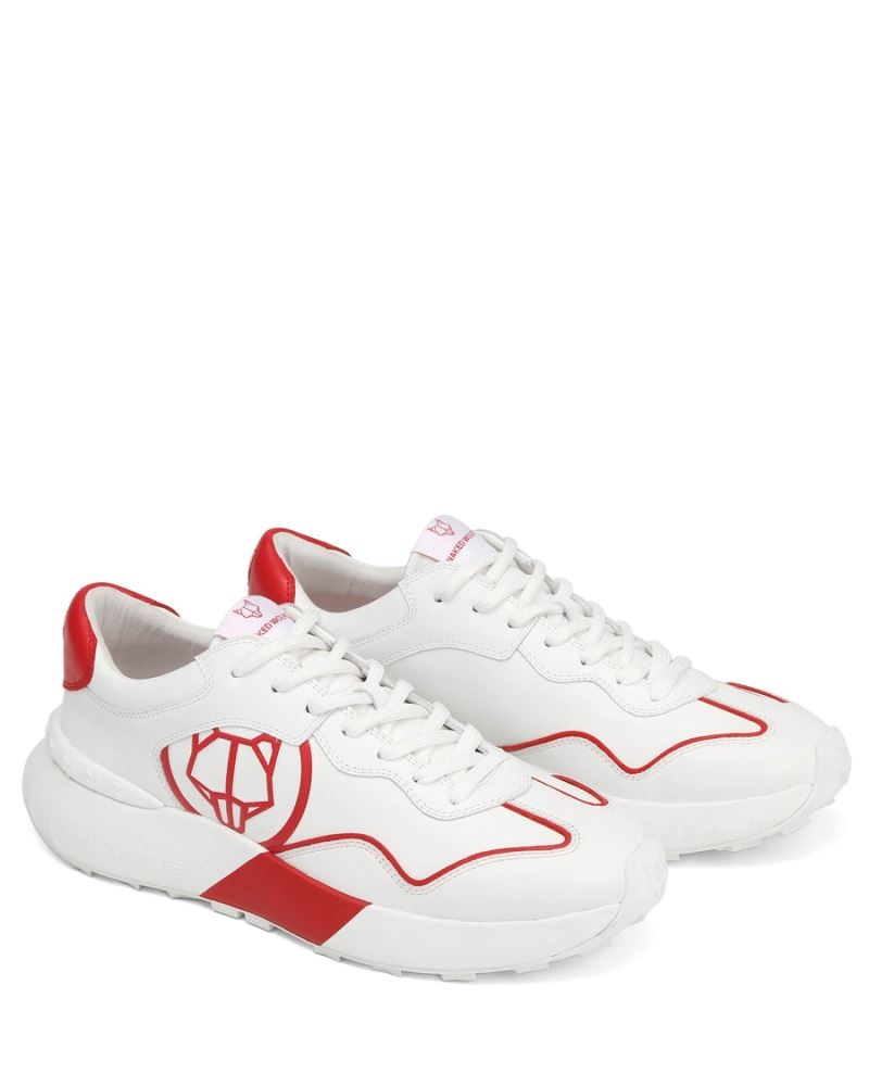 White / Red Naked Wolfe Drought Men's Sneakers | IRELAND 0697523MG