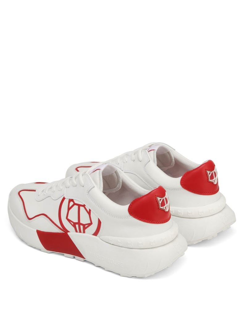 White / Red Naked Wolfe Drought Men's Sneakers | IRELAND 0697523MG