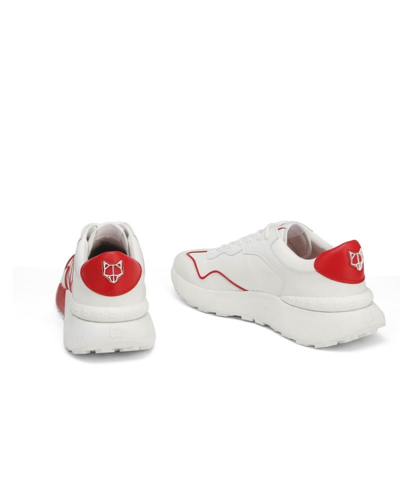 White / Red Naked Wolfe Drought Men's Sneakers | IRELAND 0697523MG