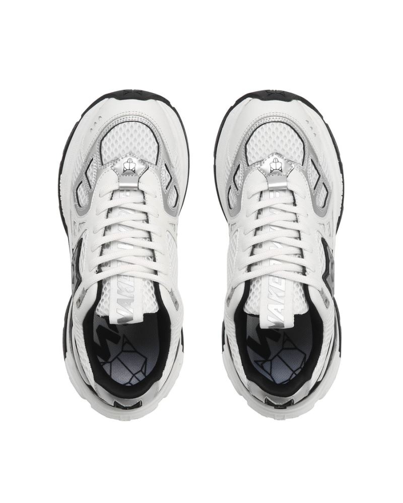 White / Silver Naked Wolfe Smash Mesh Women's Sneakers | DUBLIN 0259187BE