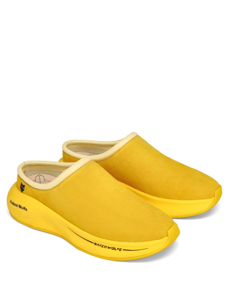 Yellow Naked Wolfe Dawn Suede Men's Slippers | IRELAND 7952643XF