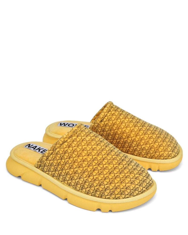 Yellow Naked Wolfe Ohio Men's Slippers | IRELAND 0651432JQ