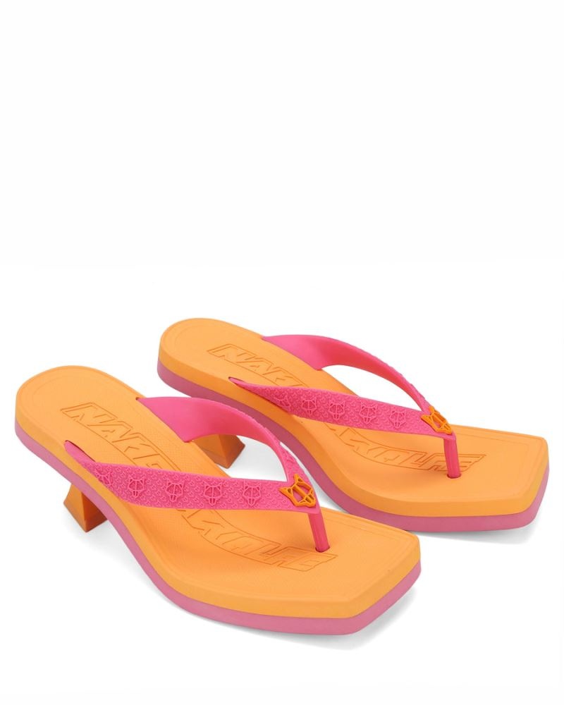 Yellow / Pink Naked Wolfe Foxy Watermelon Women's Heels | IRELAND 5314086HQ