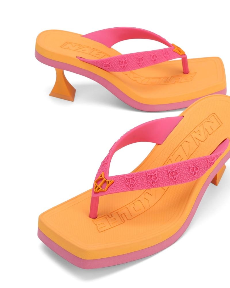 Yellow / Pink Naked Wolfe Foxy Watermelon Women's Heels | IRELAND 5314086HQ